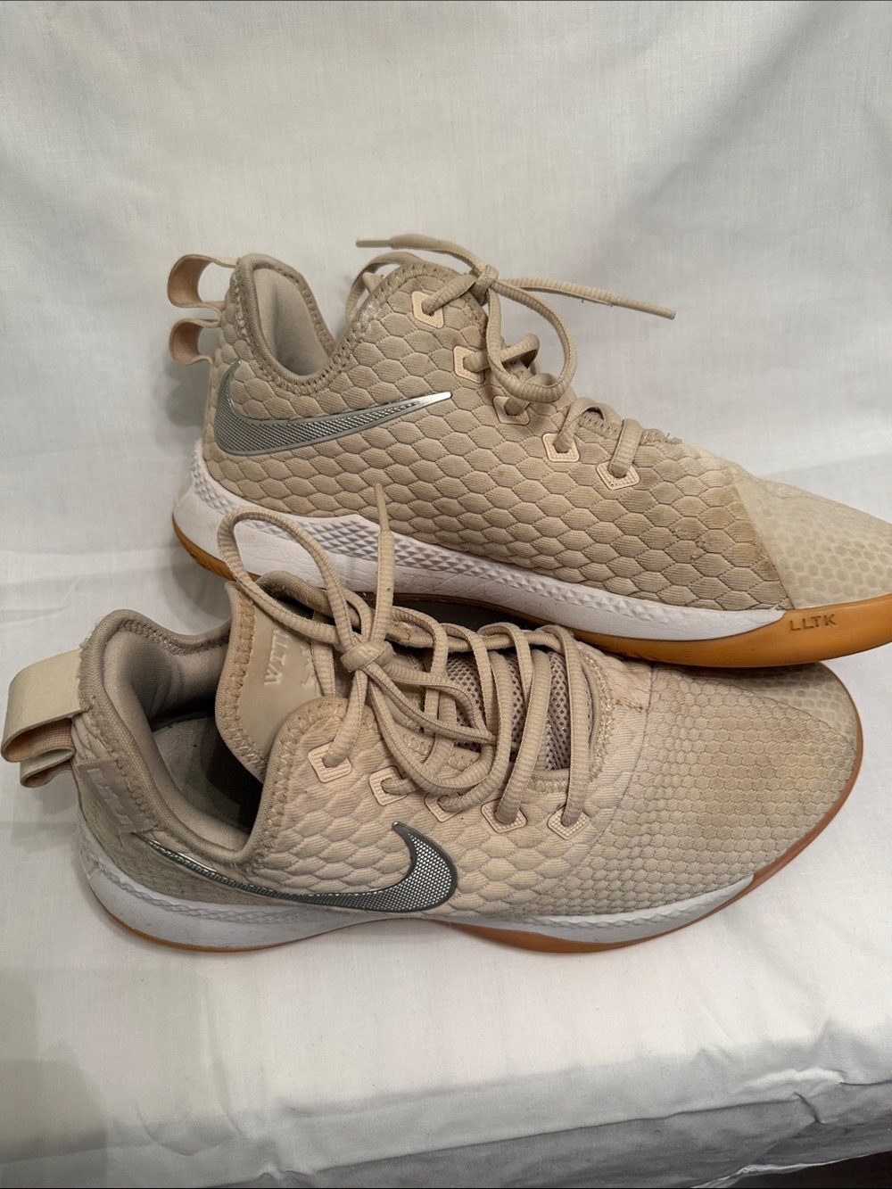 Nike Lebron Beige/Tan Training Sneakers with Gum Outsole